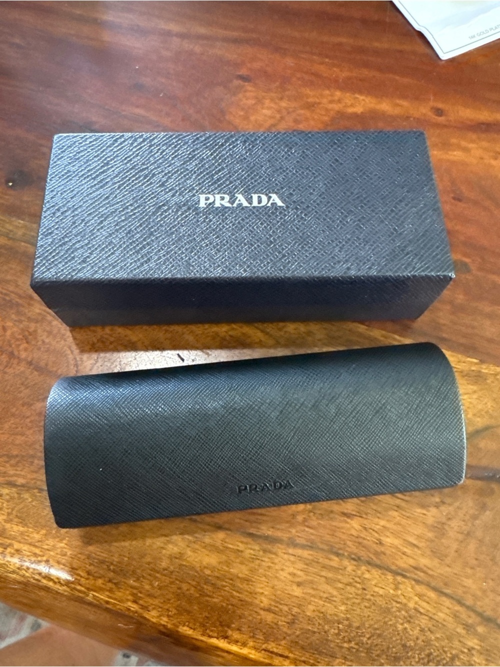 Authentic Prada Black Saffiano Eyewear Case + Gift Box Set